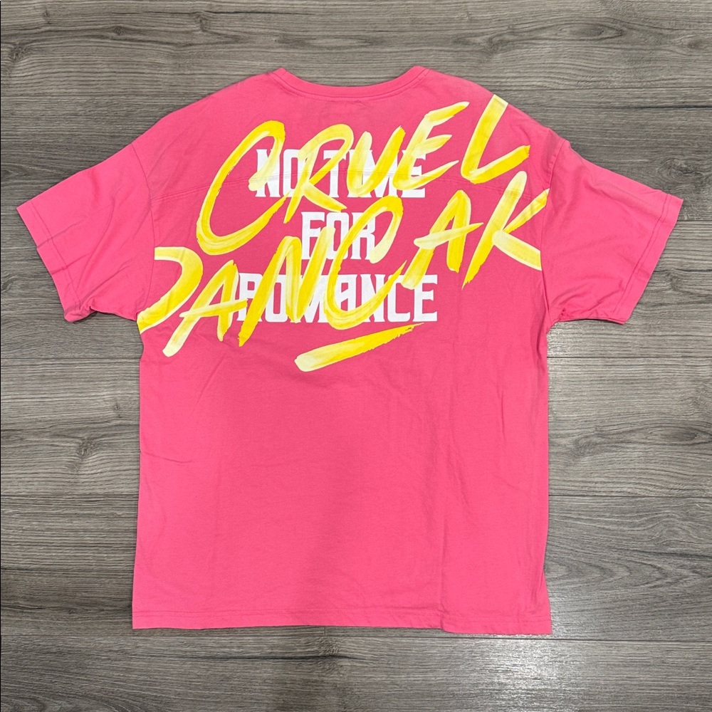 Cruel Pancake Pink No Time For Romance Tee Men’s Size Medium/Large